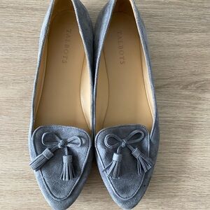 Talbots Charcoal Suede Bow Loafers